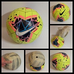 Ремонт прокола в футбольном мяче Nike с Машинным швом и армированной камерой